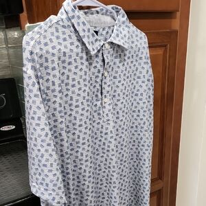 Stylish Blue Patterned Men's Polo Shirt